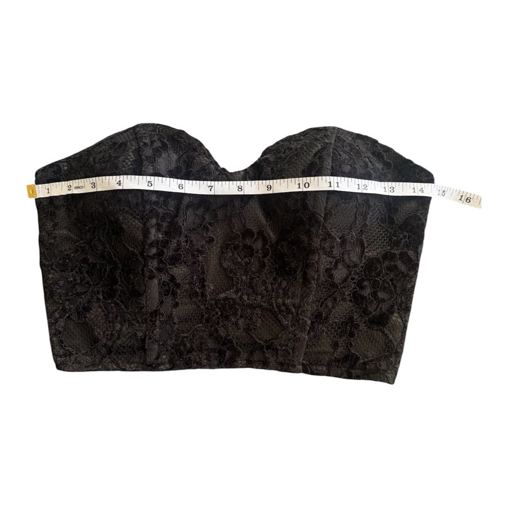 Naked Wardrobe Black Lace Bustier Corset Top XS | Strapless Structured Crop Top - Picture 2 of 7